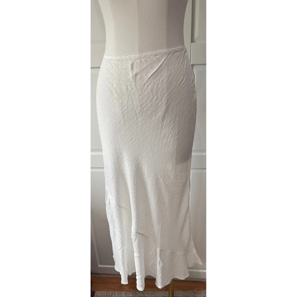 Free People Intimately Sweet on You Textured Half Slip Ruffle Maxi Skirt Boho